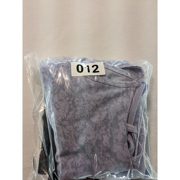 MTA Sport Bras Women's Large 2 pack Yoga tops purple black grey Nwot - Picture 16 of 16